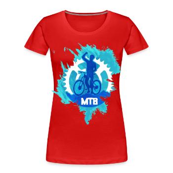 VTT VTT - T-shirt bio Premium Femme - rouge - Devant - Mia (176cm)