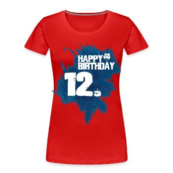 Happy Birthday - 12 years - Women's Premium Organic T-Shirt - red - Front - Mia (176cm)