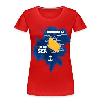 Bornholm Baltic Sea - Women's Premium Organic T-Shirt - red - Front - Mia (176cm)