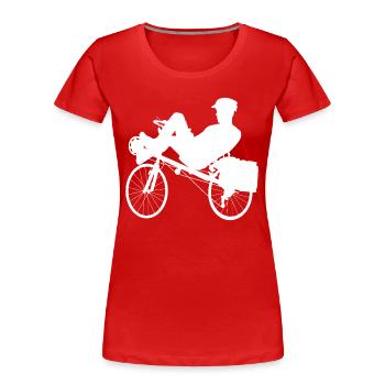 couché blanc - T-shirt bio Premium Femme - rouge - Devant - Mia (176cm)