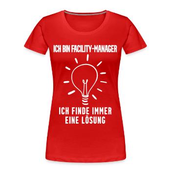 Facility Manager - Frauen Premium Bio T-Shirt - Rot - Vorne - Mia (176cm)
