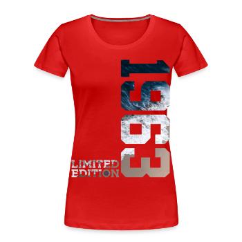 63RD BIRTHDAY LIMITED EDITION 1963 - Women's Premium Organic T-Shirt - red - Front - Mia (176cm)