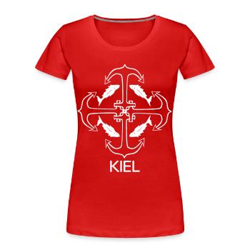 Kiel - Frauen Premium Bio T-Shirt - Rot - Vorne - Mia (176cm)