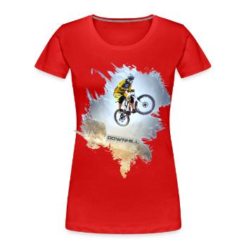 Mountain Bike | Mountain bikers | Downhill - Women's Premium Organic T-Shirt - red - Front - Mia (176cm)