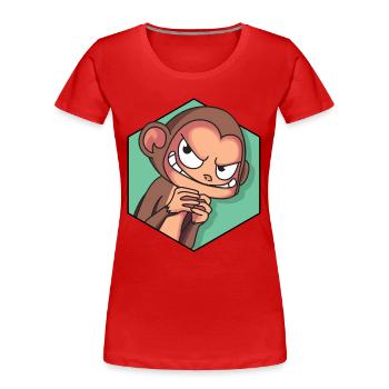 Cunning monkey | Funny monkey - Women's Premium Organic T-Shirt - red - Front - Mia (176cm)