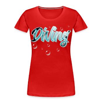 Tauchen Taucher - Frauen Premium Bio T-Shirt - Rot - Vorne - Mia (176cm)