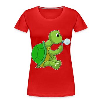 Bulles de savon Tortue - T-shirt bio Premium Femme - rouge - Devant - Mia (176cm)