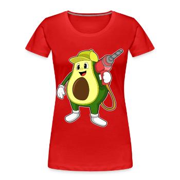 Avocado Handwerker Bohrmaschine Handwerk - Frauen Premium Bio T-Shirt - Rot - Vorne - Mia (176cm)