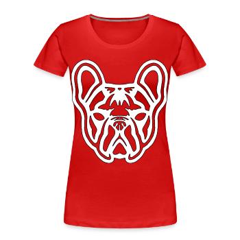 French Bulldog Tribal white R6Z - Women's Premium Organic T-Shirt - red - Front - Mia (176cm)
