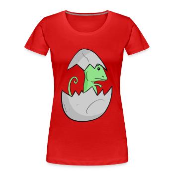 Bébé caméléon - T-shirt bio Premium Femme - rouge - Devant - Mia (176cm)
