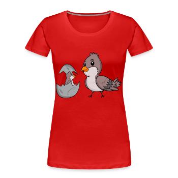 Moineau domestique avec bébé moineau domestique - T-shirt bio Premium Femme - rouge - Devant - Mia (176cm)