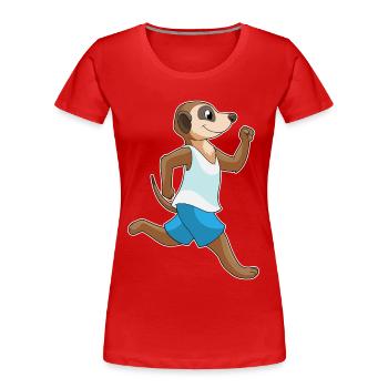 Jogging sportif de suricate - T-shirt bio Premium Femme - rouge - Devant - Mia (176cm)