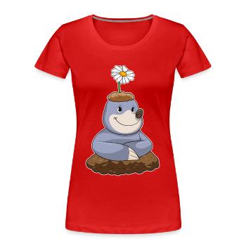 Mole Daisy - T-shirt bio Premium Femme - rouge - Devant - Mia (176cm)