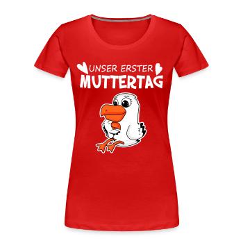 Muttertag - erster Muttertag Geschenk - Frauen Premium Bio T-Shirt - Rot - Vorne - Mia (176cm)