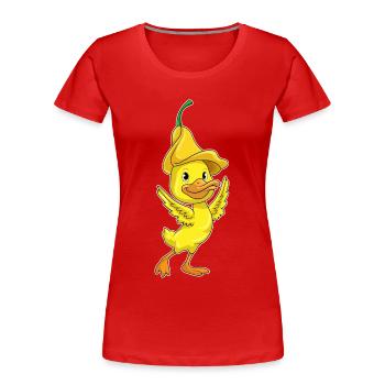 Ente Glockenblume - Frauen Premium Bio T-Shirt - Rot - Vorne - Mia (176cm)