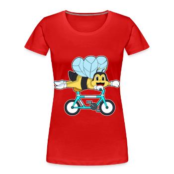Bee Bicycle - Women's Premium Organic T-Shirt - red - Front - Mia (176cm)
