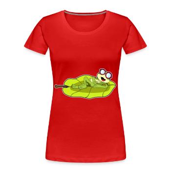 Frog Glasses - Women's Premium Organic T-Shirt - red - Front - Mia (176cm)