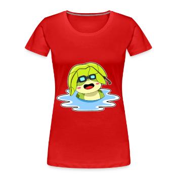 Frosch Sonnenbaden - Frauen Premium Bio T-Shirt - Rot - Vorne - Mia (176cm)