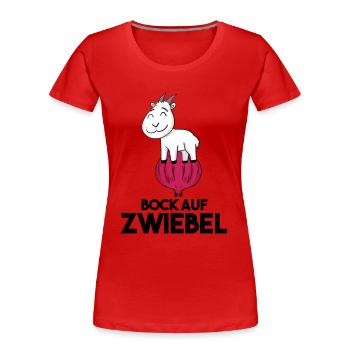 Zwiebel Ziege Ziegenbock - Frauen Premium Bio T-Shirt - Rot - Vorne - Mia (176cm)