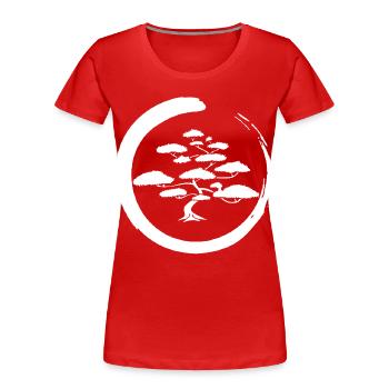 White Japanese tree - Women's Premium Organic T-Shirt - red - Front - Mia (176cm)