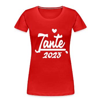 Tante 2023 - Tante werden - Frauen Premium Bio T-Shirt - Rot - Vorne - Mia (176cm)
