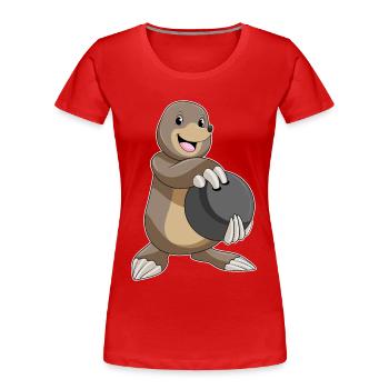 Taupe Bowling Boule de bowling - T-shirt bio Premium Femme - rouge - Devant - Mia (176cm)