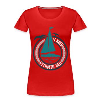 Segeln Segler Segelboot - Frauen Premium Bio T-Shirt - Rot - Vorne - Mia (176cm)