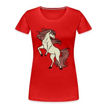 Icelandic Horses Gallop Horse Fan Horse Love Horses - Women's Premium Organic T-Shirt - red - Front - Mia (176cm)