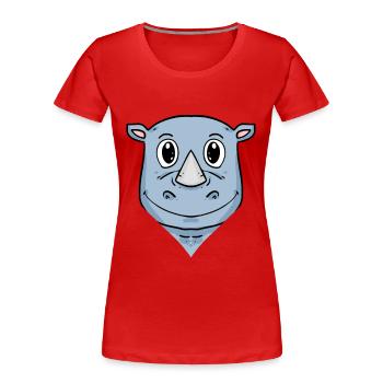 Rhinoceros - Women's Premium Organic T-Shirt - red - Front - Mia (176cm)