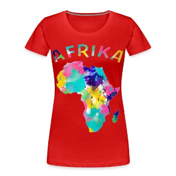 Afrika bunt - Frauen Premium Bio T-Shirt - Rot - Vorne - Mia (176cm)