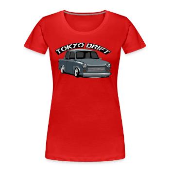 Retro Car Drift Graphics - Women's Premium Organic T-Shirt - red - Front - Mia (176cm)