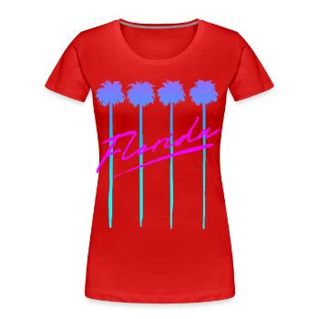 Florida Palmen - Frauen Premium Bio T-Shirt - Rot - Vorne - Mia (176cm)