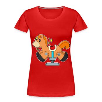 Süßes Schaukelpferd - Frauen Premium Bio T-Shirt - Rot - Vorne - Mia (176cm)