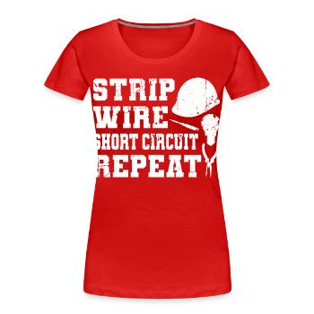 Devis d’ingénieur électricien - T-shirt bio Premium Femme - rouge - Devant - Mia (176cm)