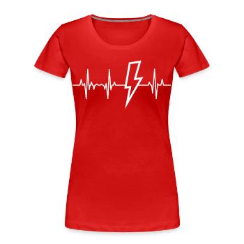 Electrician Heartbeat - Women's Premium Organic T-Shirt - red - Front - Mia (176cm)