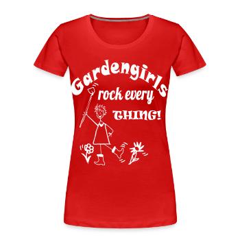 Funny Garden Woman Gardening - Women's Premium Organic T-Shirt - red - Front - Mia (176cm)