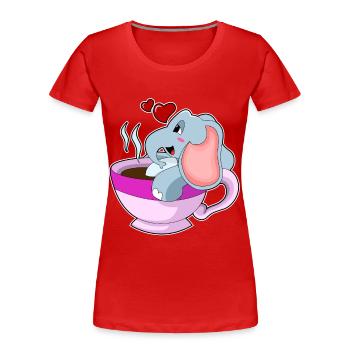 Elephant Coffee Mug - Women's Premium Organic T-Shirt - red - Front - Mia (176cm)