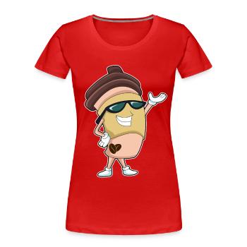 Coffee to go Becher - Frauen Premium Bio T-Shirt - Rot - Vorne - Mia (176cm)