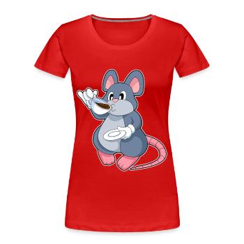 Mouse Coffee Mug - Women's Premium Organic T-Shirt - red - Front - Mia (176cm)