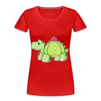 Turtle Cactus - Women's Premium Organic T-Shirt - red - Front - Mia (176cm)