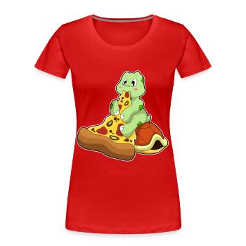 Pizza Tortue - T-shirt bio Premium Femme - rouge - Devant - Mia (176cm)