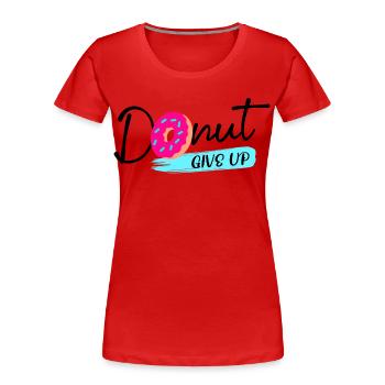 Donut Sweets Statement Snacking Délicieux - T-shirt bio Premium Femme - rouge - Devant - Mia (176cm)