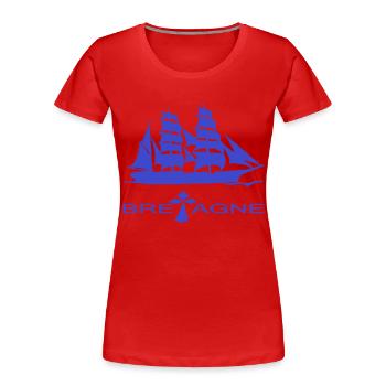 SAILBOAT BRITAIN Kreation Louis RUNEMBERG © Adagp - Frauen Premium Bio T-Shirt - Rot - Vorne - Mia (176cm)