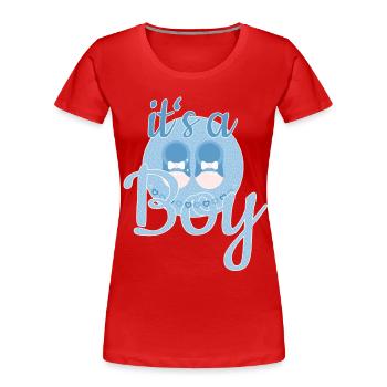 Cadeau Bébé Garçon - T-shirt bio Premium Femme - rouge - Devant - Mia (176cm)