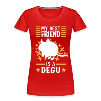 Degu is my friend rodent Chile Degus - Women's Premium Organic T-Shirt - red - Front - Mia (176cm)