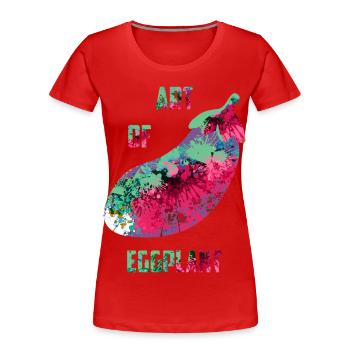 Kunst der Auberginen - Frauen Premium Bio T-Shirt - Rot - Vorne - Mia (176cm)