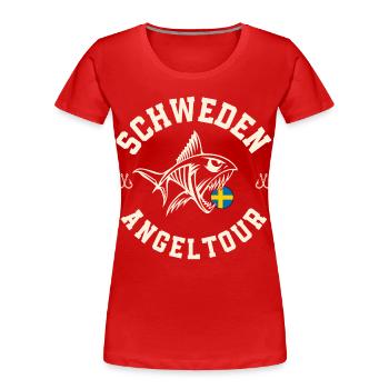 Schweden Angeltour Angeln Angler Fischen - Frauen Premium Bio T-Shirt - Rot - Vorne - Mia (176cm)