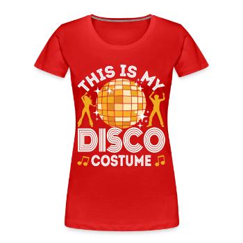 Disco 70er 80er Jahre Disko Party Outfit Discothek - Frauen Premium Bio T-Shirt - Rot - Vorne - Mia (176cm)