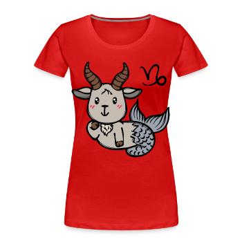 Astronomie Sternbild Horoskop Steinbock Tierkreis - Frauen Premium Bio T-Shirt - Rot - Vorne - Mia (176cm)