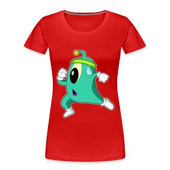 Alien Jogger Jogging Sport - Women's Premium Organic T-Shirt - red - Front - Mia (176cm)